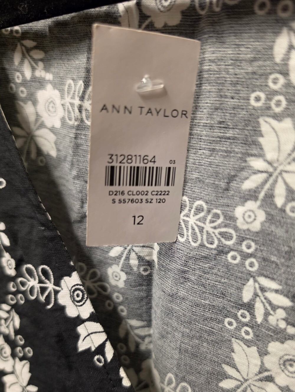 Ann Taylor Black Midi Dress with White Floral Print - Picture 6 of 6